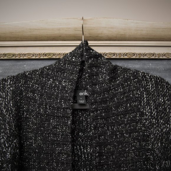 Cozy Erika Sweater Cardigan Black and Silver - Picture 2 of 4
